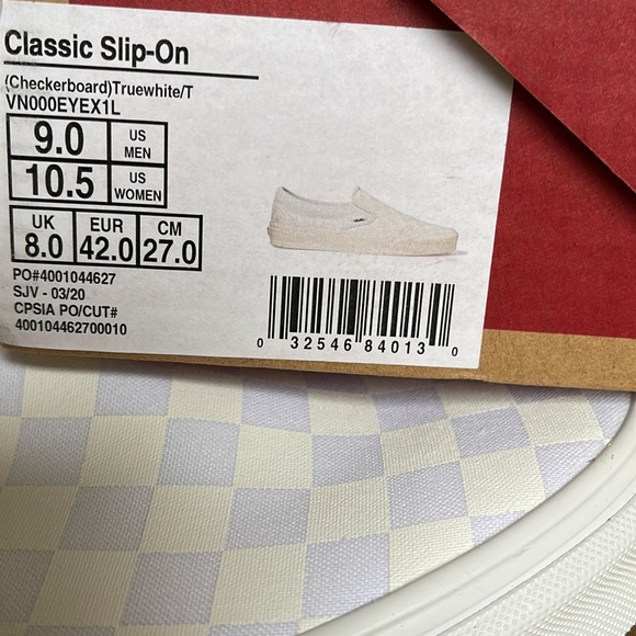 Vans WMNS Classic Slip On Checkerboard True White/ True White sneakers - Picture 16 of 16